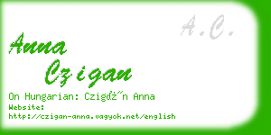 anna czigan business card